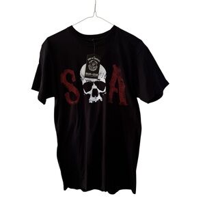 Sons of Anarchy Skull Men of Mayhem Men Graphic T Shirt Medium Black Biker Y2K